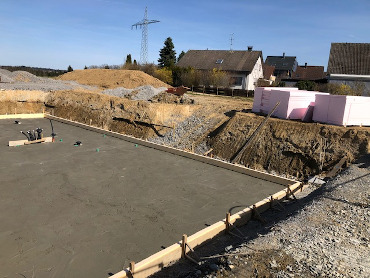 Beginn der Bodenplatte Durlangen Neubauprojekt Familien Wohnhaus